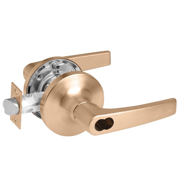 Yale Grade 1 Storeroom/Closet Cylindrical Lock, Monroe Lever, LFIC 6-Pin Less Core, Satin Bronze Finish, MO5405LN ICLC 612 - main